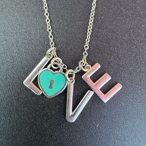 Tiffany & Co. Silver Necklace with Turquoise Heart